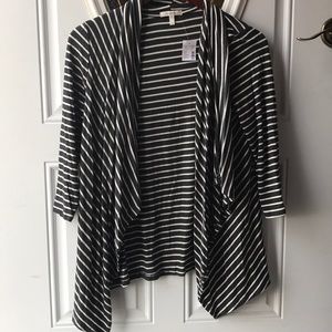 Gray and white cardigan